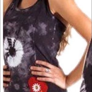 NWOT Margarita Activewear Studded Supplex Tie Dye Batik Hearts Tank Top